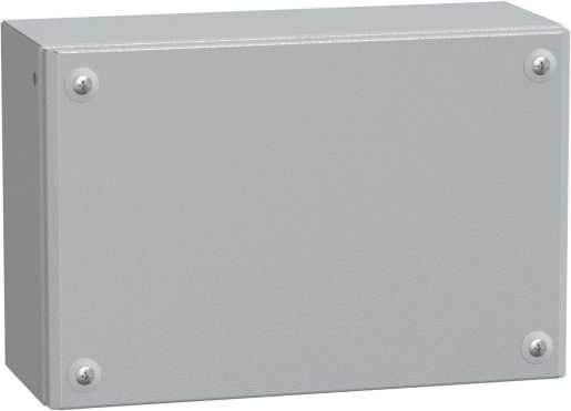 SBM Industriegehäuse Stahlblech RAL7035 ohne Montageplatte H200 x B300 x T120 mm 
