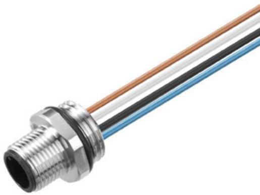 Einbaustecker 8-polig PG 9/M12 Stift gerade 