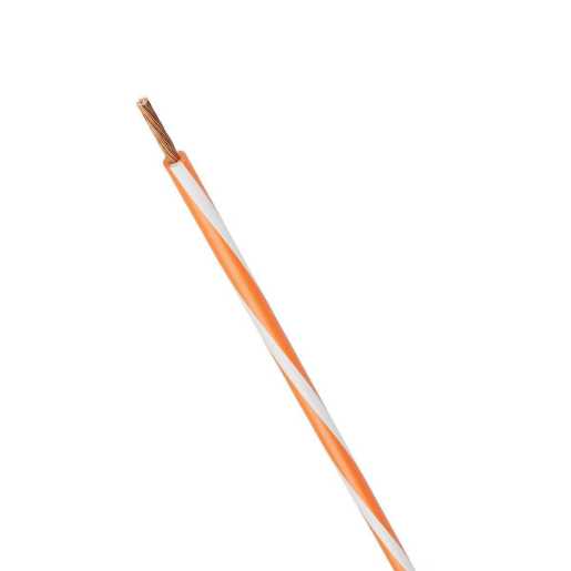 PVC Aderleitung mit Farbwendel 1,5 mm² orange/weiß 150m Spule 