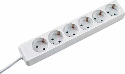 Steckdosenleiste SELLY 6-fach mit Winkelstecker 1,5 m weiß 