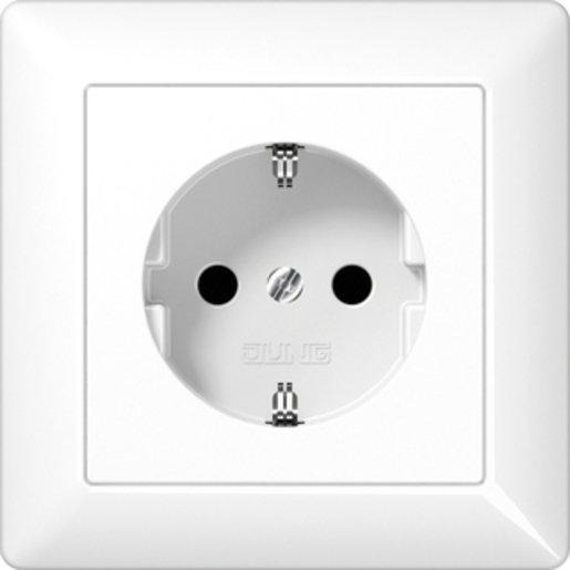 SCHUKO Steckdose 16 A 250 V mit Federklemmen 2,5 mm alpinweiß 