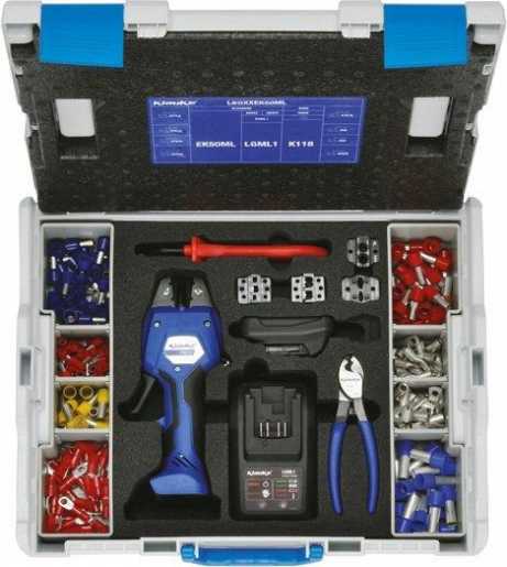 Elektromechanische Crimpzange Micro EK50ML 0,14 - 50 mm² in der L-BOXX 