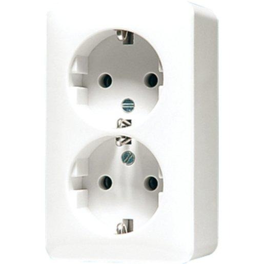 SCHUKO - Steckdose 2-fach Aufputz 16 A 250 V ~ alpinweiß 