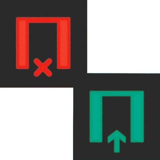 Folie für LED - Signallicht mit Aufdruck Symbol für Warten / Eintreten 