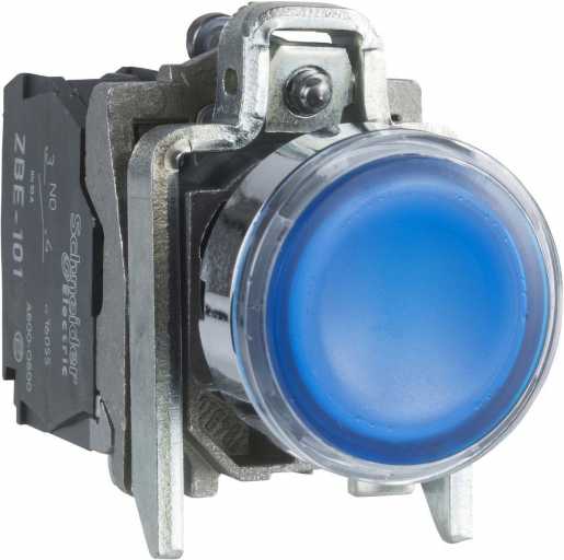 Leuchtdrucktaster blau flach 1S + 1Ö tastend LED 24 V AC/DC 