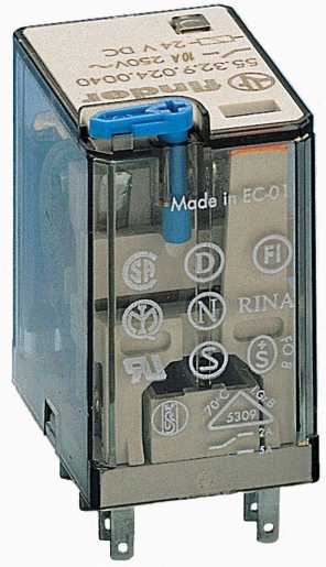 Industrierelais steckbar 2W 10A 24VDC Prüftaste + Anzeige Serie 55 
