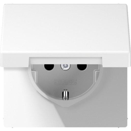 SCHUKO-Steckdose 16 A 250 V AC mit Klappdeckel alpinweiß 