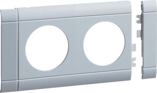 Blende 2-fach Steckdose Oberteil 80 mm lackiert Alu 