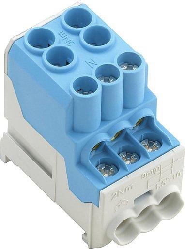Potentialverteilerklemme Schraubanschluss 100A 1-polig TS 35 blau 