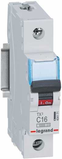 TX3 Leitungsschutzschalter C-Charakteristik 16A 1-polig 10kA 230/400VAC 1TE 