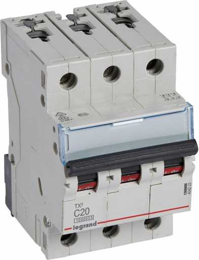TX3 Leitungsschutzschalter C-Charakteristik 20A 3-polig 10kA 400VAC 3TE 