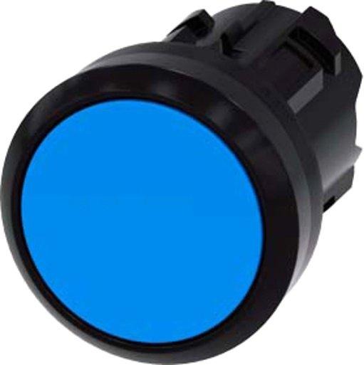 Drucktaster 22mm rund KST blau Druckknopf flach tastend 