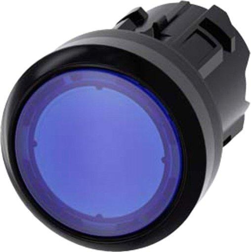 LeuchtDrucktaster 22mm rund KST blau Druckknopf flach tastend 
