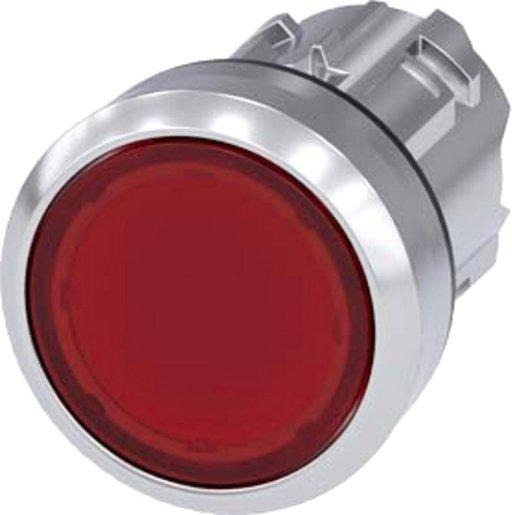 LeuchtDrucktaster 22mm rund MET Hochglanz rot Druckknopf flach tastend 