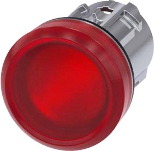Leuchtmelder 22mm rund MET Hochglanz rot Linse Glatt 
