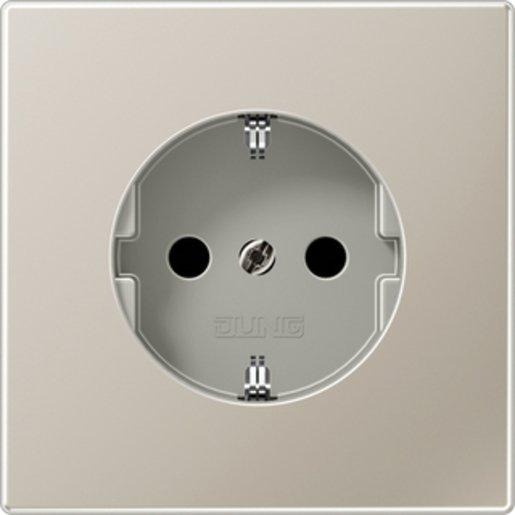 SCHUKO-Steckdose 16 A 250 V ~ Berührungsschutz Edelstahl Serie LS 