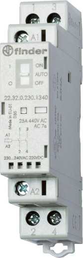 Schütz für Reiheneinbau 2 Schließer 25 A Spule 12 V AC/DC 