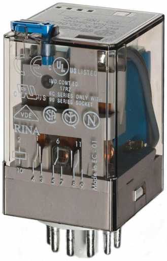 Relais mit Steckanschlüssen LED-Anzeige und Freilaufdiode 3 Wechsler 