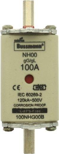 Sicherungseinsatz Niederspannung 100 A AC 500 V NH00 gL/gG IEC Doppelkennmelder 