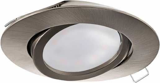 LED Einbau-Spot GU10-LED 5W 400lm, rund nickel-matt - schwenkbar TEDO 