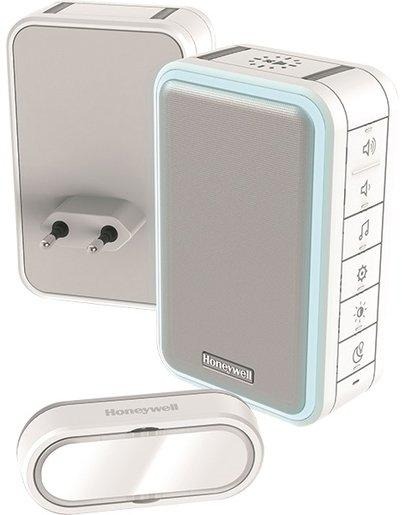 Steckdosen Funk Gong mit Klingeltaster Querformat weiß 