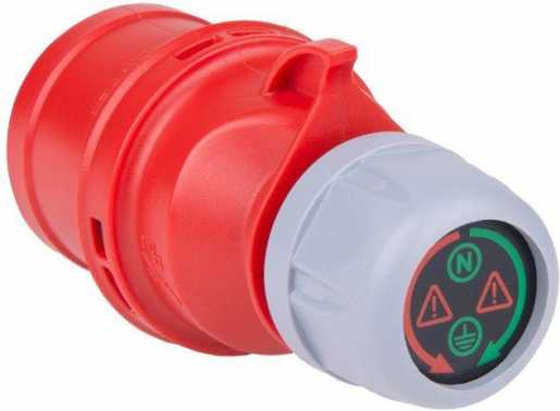 CEE Diagnosestecker 32 A 5-polig 6 h 400 V IP44 mit LED Anzeige 