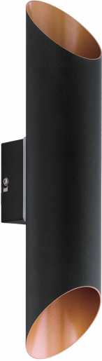 Wandleuchte LED schwarz/kupfer 2 x 3,7 W warmweiß AGOLADA IP44 