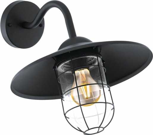 Wandleuchte schwarz 1 x 60 W E27 MELGOA IP44 