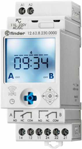 Schaltuhr Reiheneinbau 2W - Wochenprogramm Joystick / NFC progr. Android / iOS 