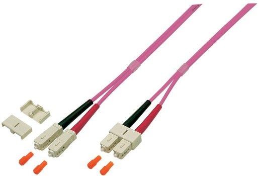 LWL Patchkabel Duplex Jumper SC / SC 50 / 125µ 0,5 m OM4 LSZH violett 