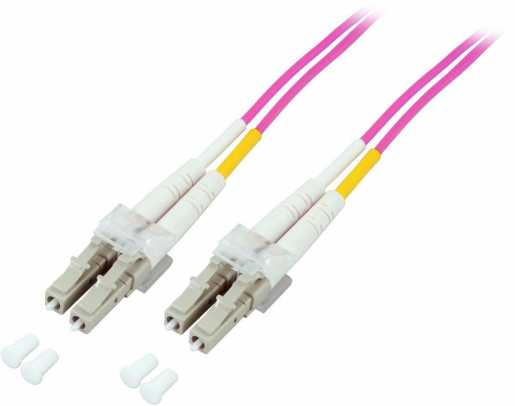 LWL Patchkabel Duplex Jumper LC / LC 50 / 125µ 7,5 m OM4 LSZH violett 