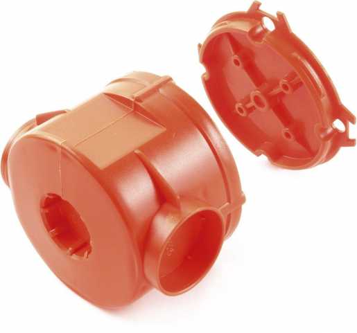 Schalterdose einfach Einbauhöhe 49mm 2 Rohreingänge bis Ø25mm 