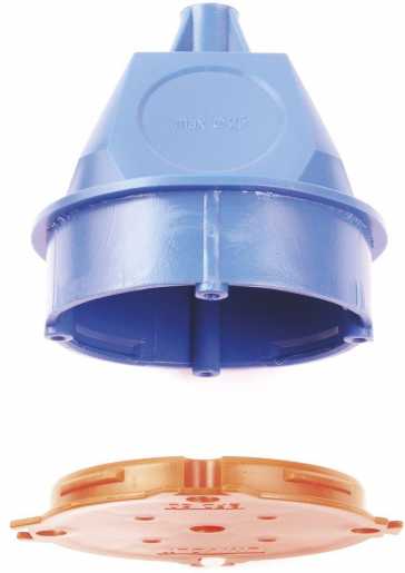 Deckenauslassdose Einbauhöhe 70,4mm 4 Rohreingänge bis Ø25mm 