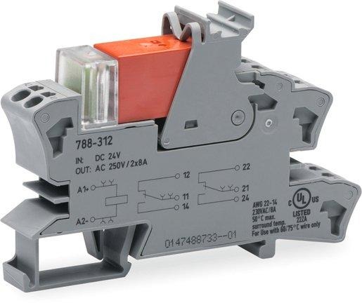 Relaismodul DC 24 V 2 Wechsler 8 A grau 