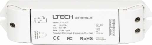 LED Dimmer 1 - 10 V 1-Kanal 12 A 12 - 24 V 