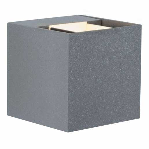 Wandleuchte Cybo LED 2x3W 230V IP65 eckig 80x80mm Grau Alu 