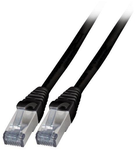 RJ45 Patchkabel S/FTP,Kat.6A AWG26/7 TPE schwarz 15,0m 