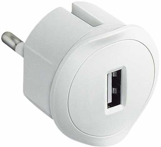 USB Adapter 1,5A-5V für eine Schukosteckdose weiß 