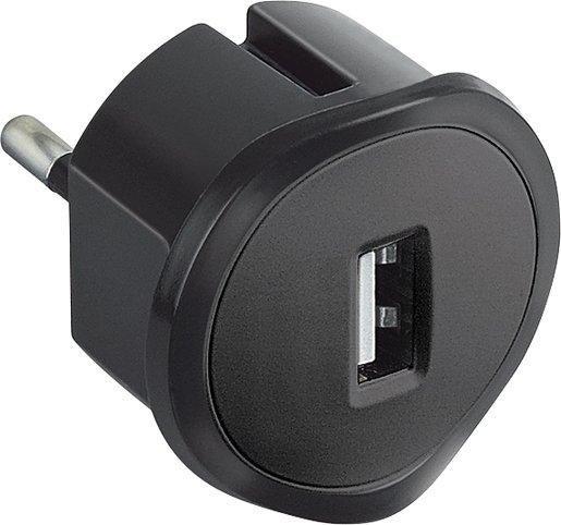 USB Adapter 1,5A-5V für eine Schukosteckdose schwarz 