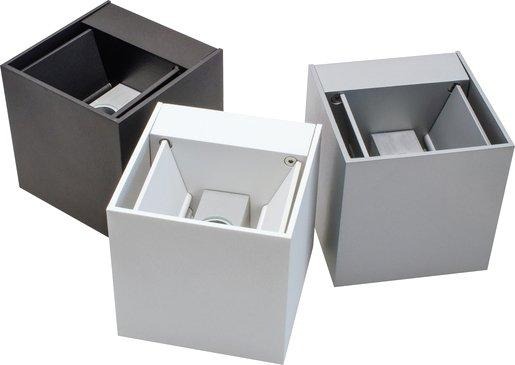 spacecube 100 IP54 LED Wandleuchte Alu 2x4W 2x254lm weiß 