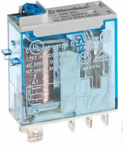 Relais mit Steckanschlüssen, LED-Anzeige polaritätsneutral, 1 Wechsler 