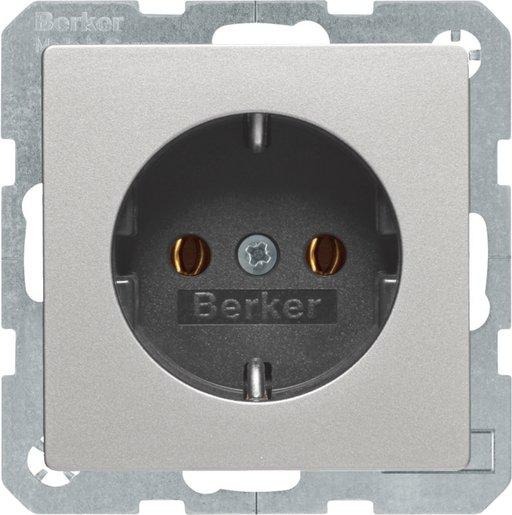 SCHUKO-Steckdose Q.1/Q.3 Aluminium matt lackiert 