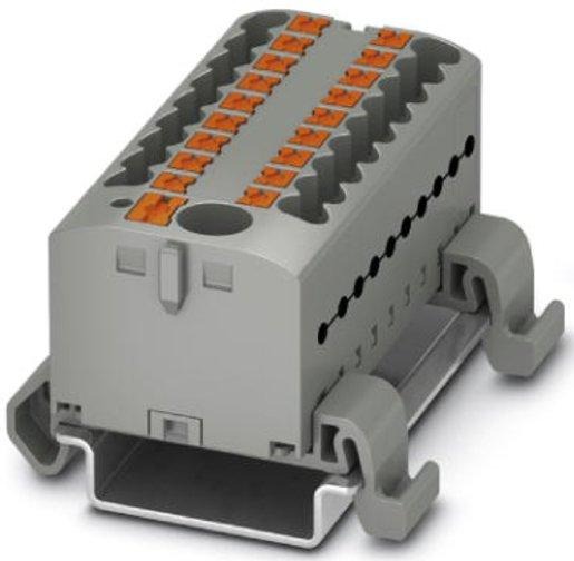 Verteilerblock waagrecht mit integrierter Einspeisung 19 x 2,5mm² grau 