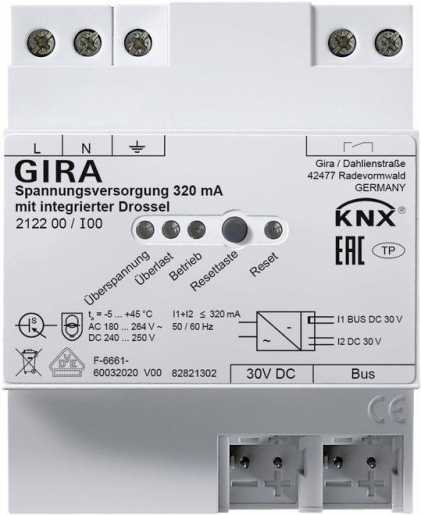 Spannungsversorgung 320 mA Drossel KNX REG 