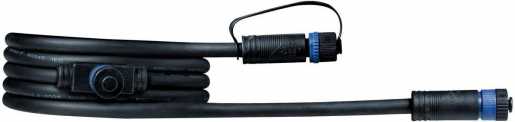 Plug+Shine Connector IP68 2m 1 in-2 out 2x1,5mm² Schwarz Kunststoff 