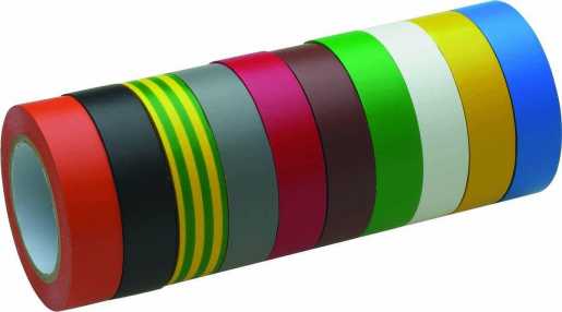 Universal-Isolierband 10 farbig sortiert LxB 10mx15mm PVC-Folie 