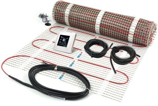 Comfort Dünnbett Heizmatte Set mit Uhrenthermostat DEVIreg Opti 0,5 x 4 m 300W 