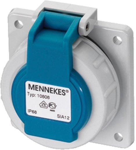 SCHUKO-Anbausteckdose 16A 2P+E 230V IP68 blau 