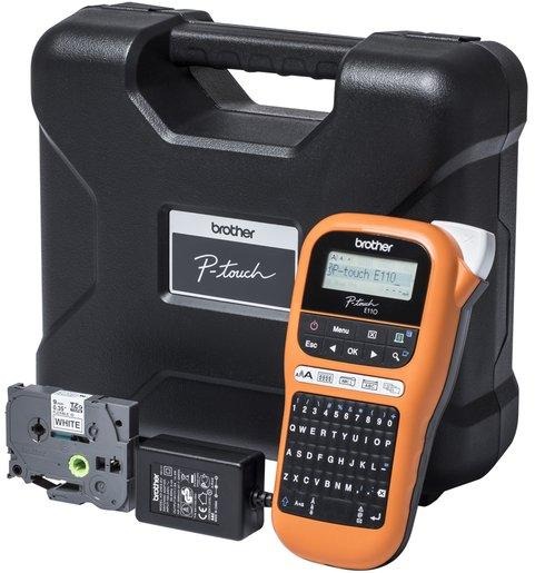 Industrielles Beschriftungsgerät P-Touch E110VP mit Netzadapter und Hartkoffer 