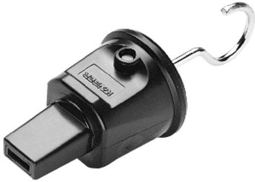 Endstück mit Haken für Lichterkettenleitung schwarz 